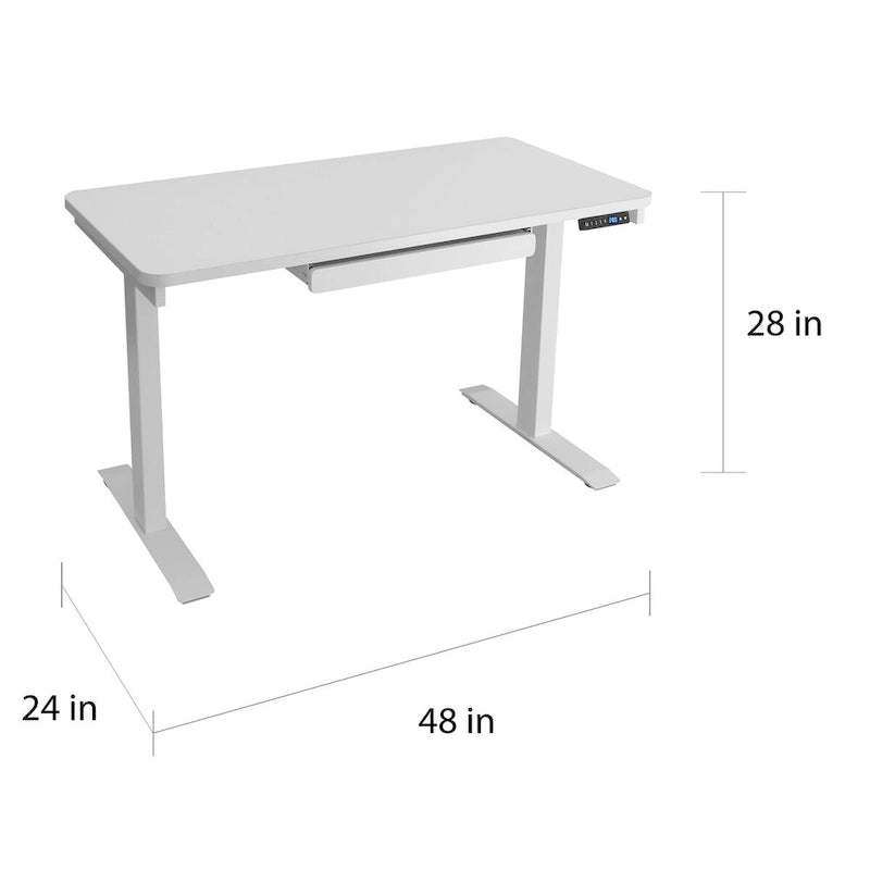 Scrivania elettrica 48 pollici, regolabile in altezza 28"-48", piano in MDF, 4 impostazioni di memoria
