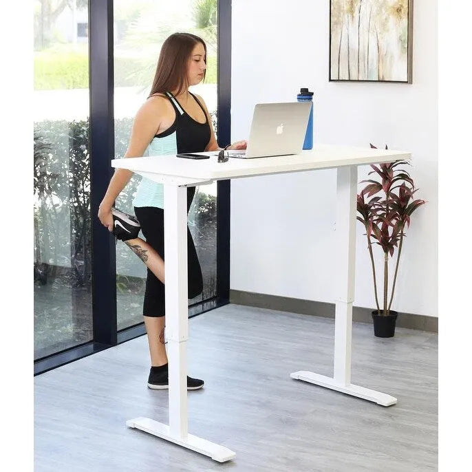 Scrivania elettrica 48 pollici, regolabile in altezza 28"-48", piano in MDF, 4 impostazioni di memoria