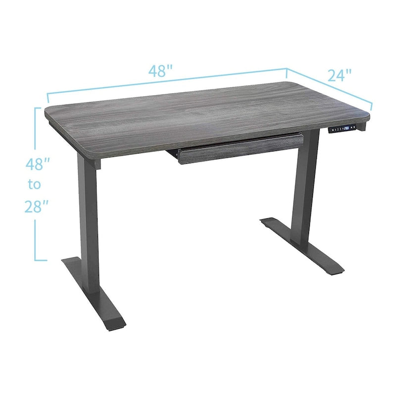Scrivania elettrica 48 pollici, regolabile in altezza 28"-48", piano in MDF, 4 impostazioni di memoria