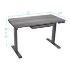 Scrivania elettrica 48 pollici, regolabile in altezza 28"-48", piano in MDF, 4 impostazioni di memoria