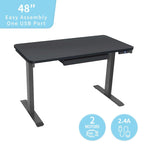 Scrivania elettrica 48 pollici, regolabile in altezza 28"-48", piano in MDF, 4 impostazioni di memoria