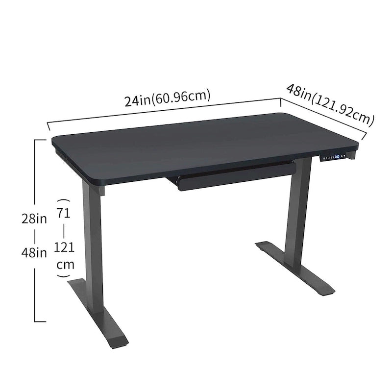 Scrivania elettrica 48 pollici, regolabile in altezza 28"-48", piano in MDF, 4 impostazioni di memoria