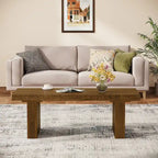 Tavolino rettangolare marrone con piano a doghe, 120 cm L, Posti a sedere 4-6, MDF