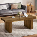 Tavolino rettangolare marrone con piano a doghe, 120 cm L, Posti a sedere 4-6, MDF