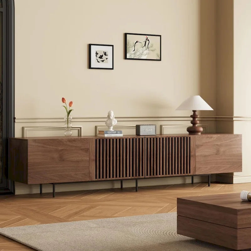 Mobile TV scandinavo naturale/noce, per TV fino a 80"