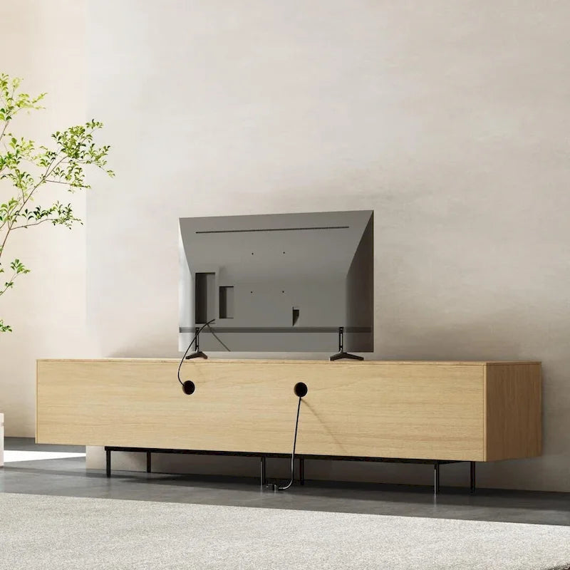 Mobile TV scandinavo naturale/noce, per TV fino a 80"