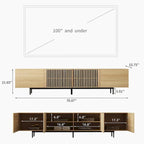 Mobile TV scandinavo naturale/noce, per TV fino a 80"