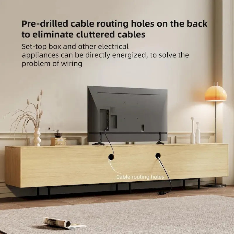 Mobile TV scandinavo naturale/noce, per TV fino a 80"