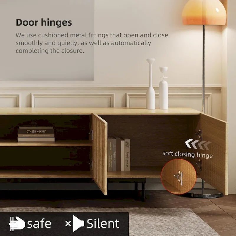 Mobile TV scandinavo naturale/noce, per TV fino a 80"