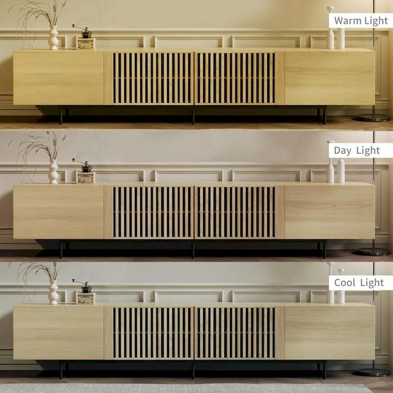 Mobile TV scandinavo naturale/noce, per TV fino a 80"