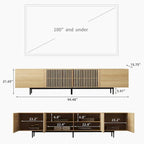 Mobile TV scandinavo naturale/noce, per TV fino a 80"