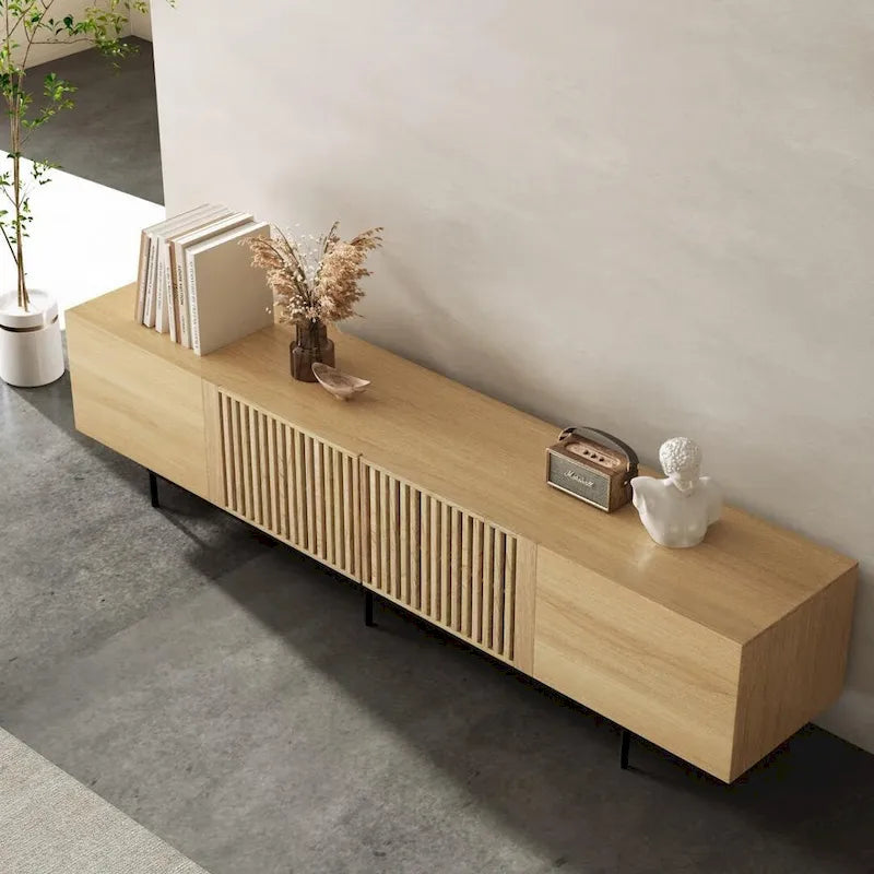 Mobile TV scandinavo naturale/noce, per TV fino a 80"