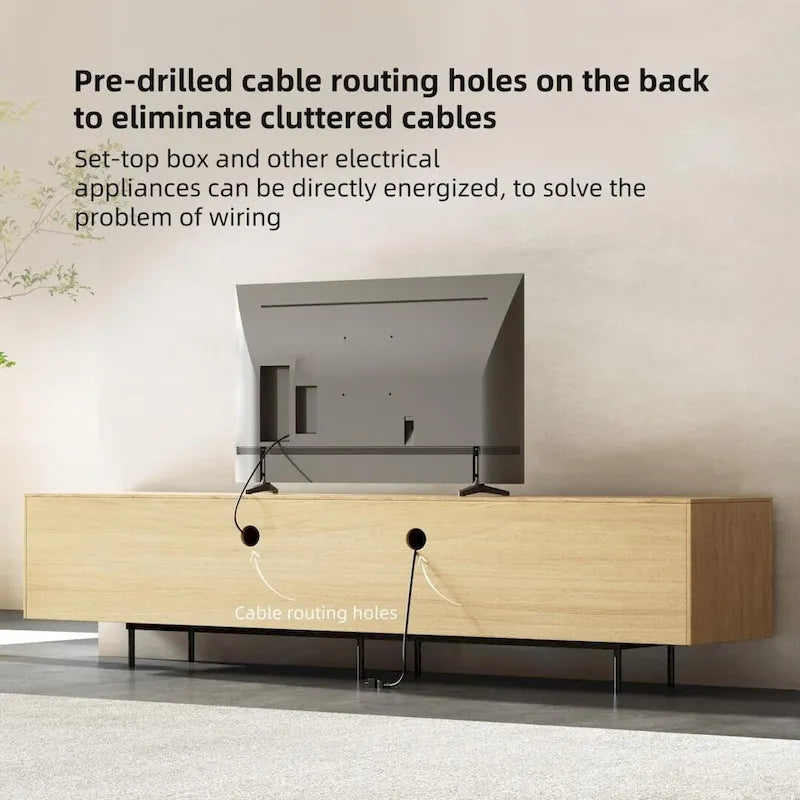 Mobile TV scandinavo naturale/noce, per TV fino a 80"