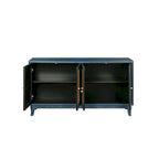 Pannelli di Grano Premium Realizzati a Mano, Mobile Credenza in Rattan, Mobile Contenitore d'Accento, Blu Scuro