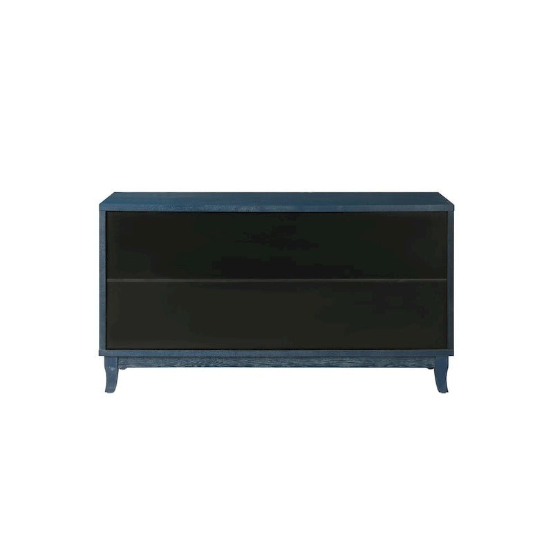 Pannelli di Grano Premium Realizzati a Mano, Mobile Credenza in Rattan, Mobile Contenitore d'Accento, Blu Scuro