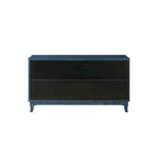 Pannelli di Grano Premium Realizzati a Mano, Mobile Credenza in Rattan, Mobile Contenitore d'Accento, Blu Scuro