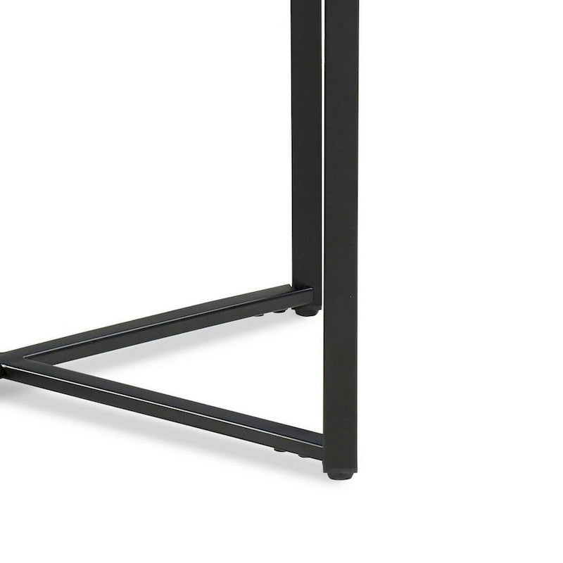 Tavolino moderno 20 pollici, piano in marmo Carrara, struttura in acciaio, grigio liscio